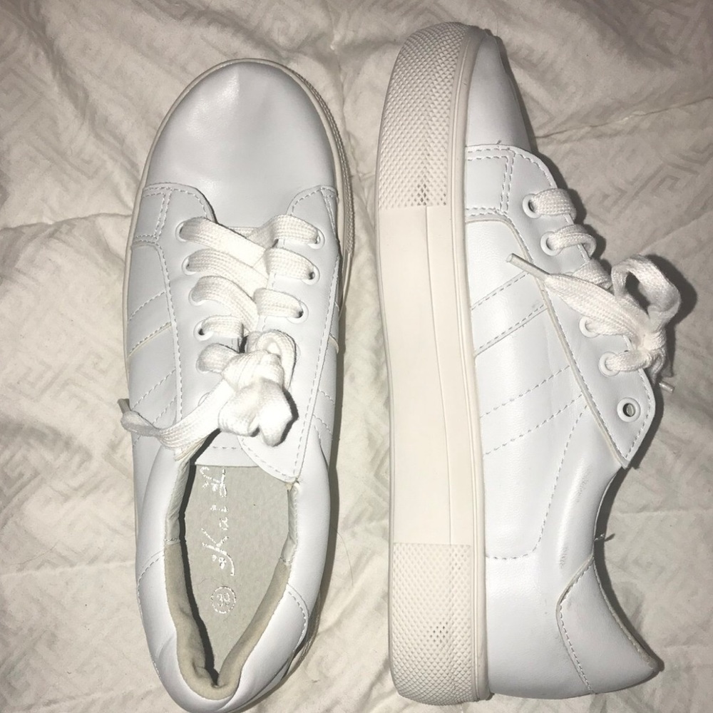 Bright white adidas inspired sneakers
